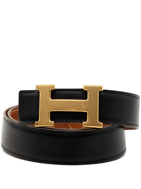 Hermès Pre-Owned 2021 Box Calf and Togo Constance H Reversible belt