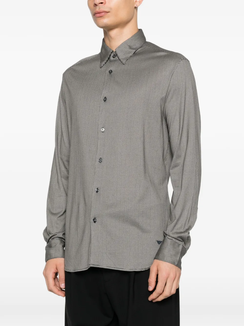 Emporio Armani Overhemd met geometrische print Zwart