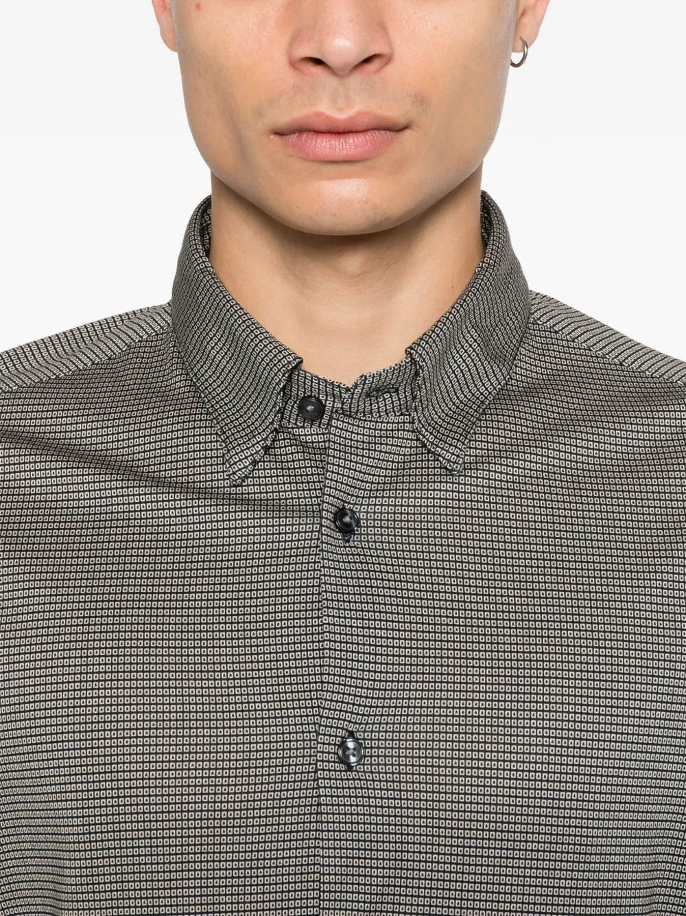 Emporio Armani Overhemd met geometrische print Zwart