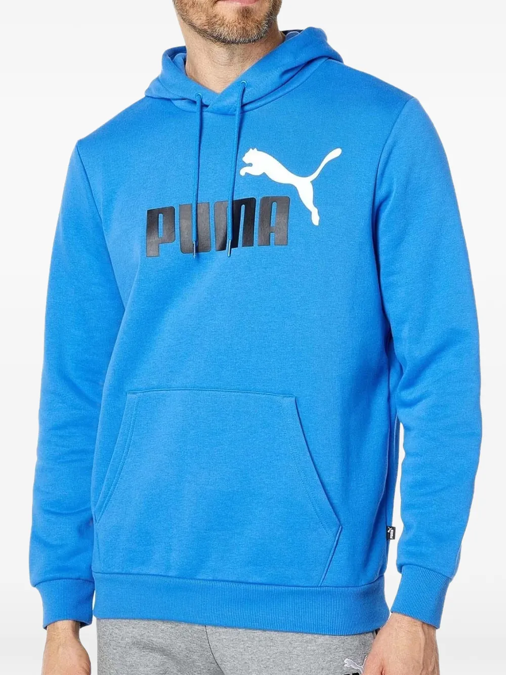 PUMA Felpa Essential Big Logo con cappuccio - Blu