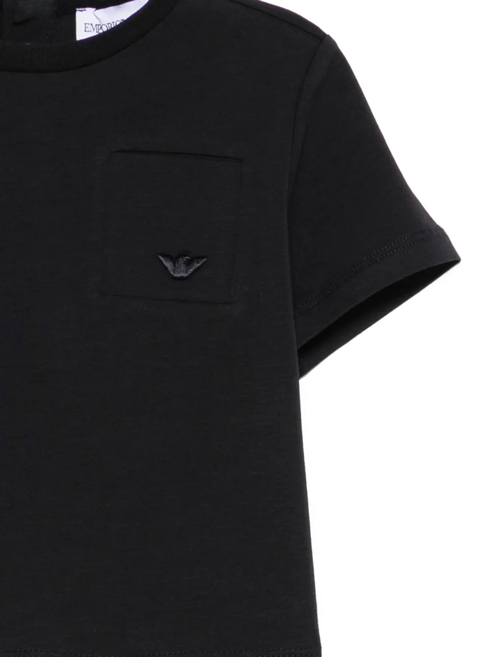 Emporio Armani Kids T-shirt met zak Zwart