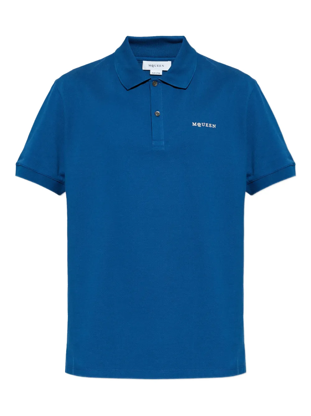 Alexander McQueen embroidered polo shirt - Blau