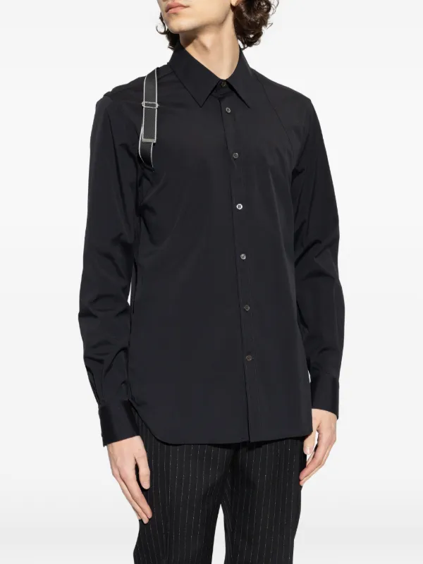 Alexander McQueen strap-detail Shirt | Black | FARFETCH