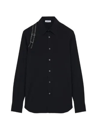 Alexander McQueen strap-detail Shirt | Black | FARFETCH ID