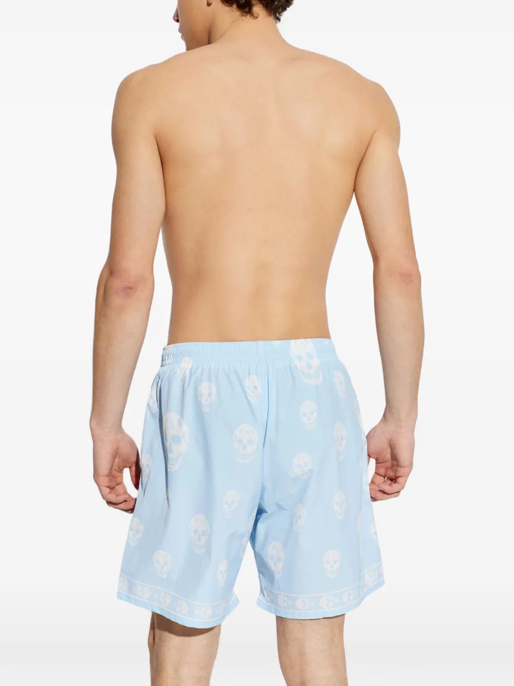  Alexander Mcqueen Skull Print Swim Shorts - Blue 
