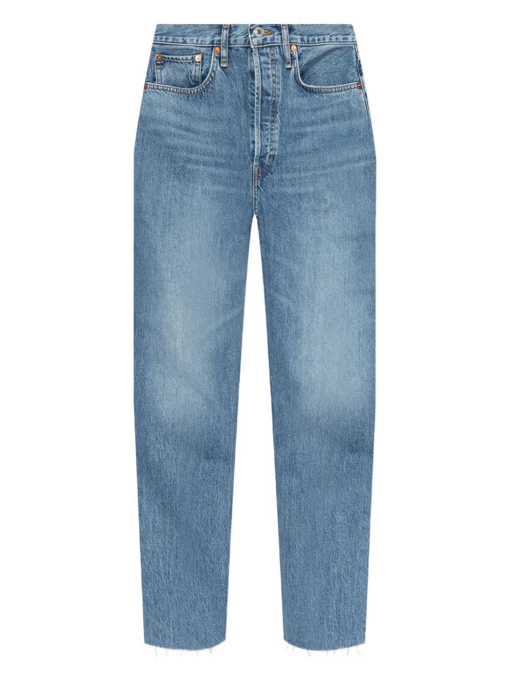 RE/DONE 70s Stove Pipe raw-cut jeans - Blu