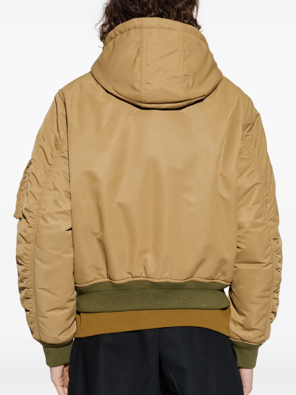 Alexander McQueen Bomberjack met capuchon Beige