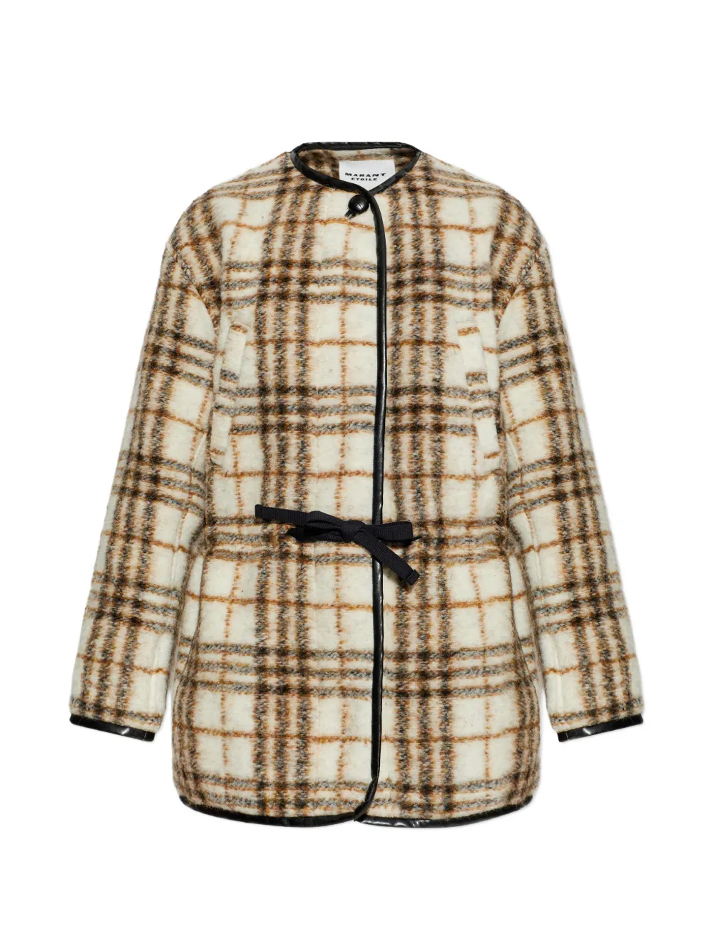 MARANT ÉTOILE checked tie coat - Neutrals