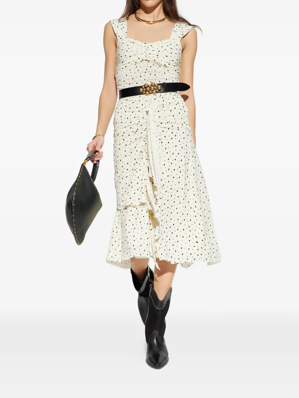 ISABEL MARANT Gemina top met stippen Beige