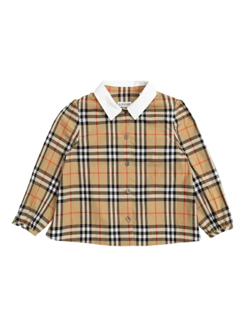 Burberry Kids camisa con cuadros estampados
