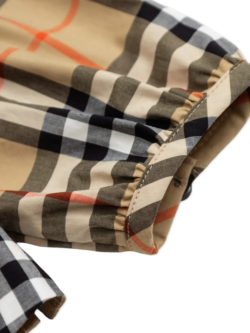 Burberry Kids Geruit shirt met kraag Beige