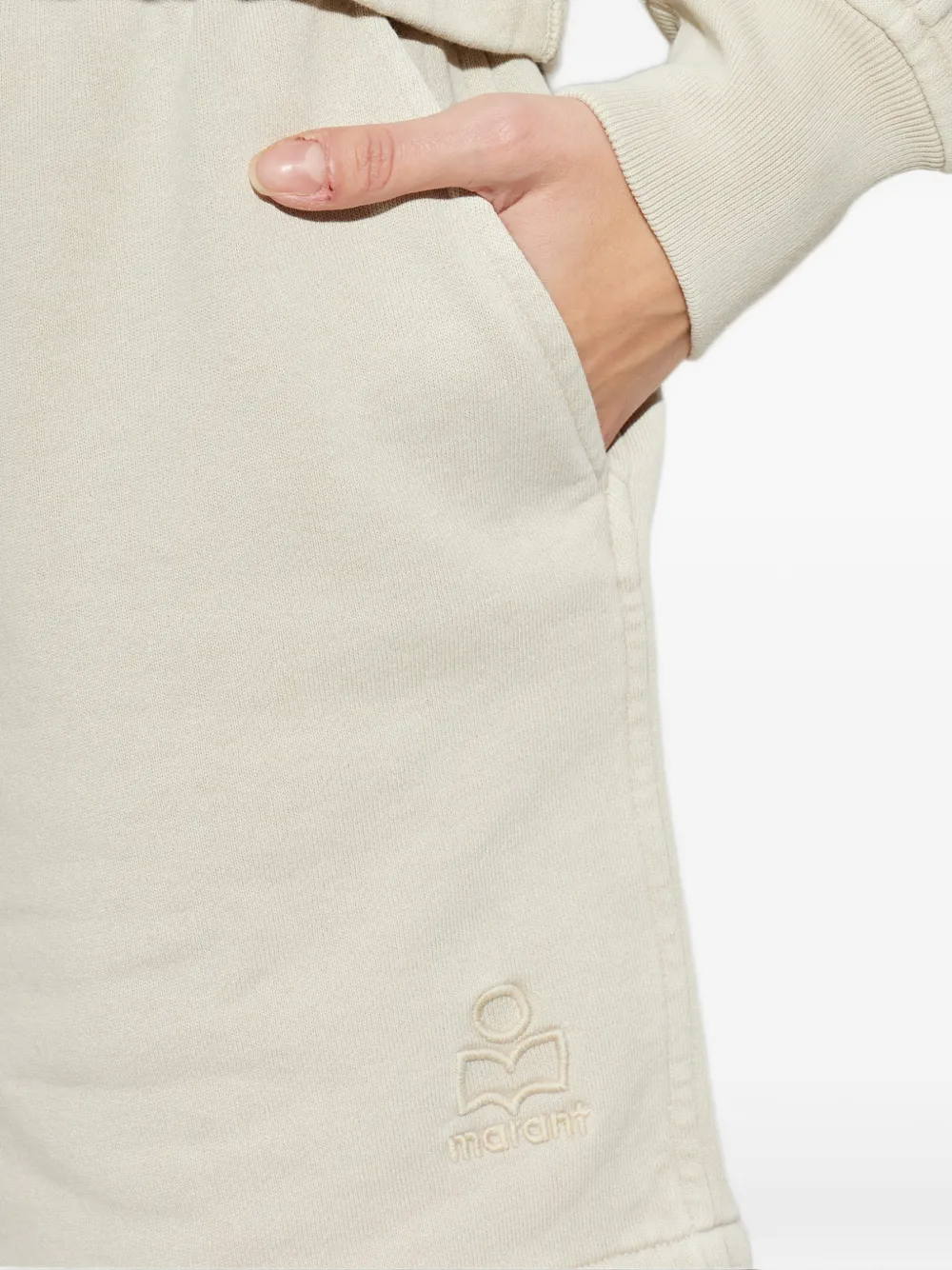 MARANT ÉTOILE Miranae trainingsshorts met geborduurd logo Beige