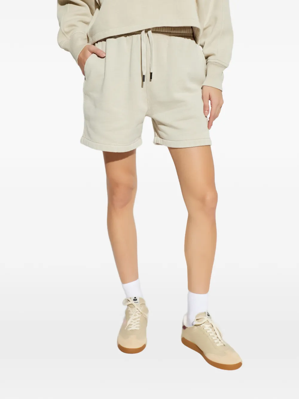  Marant étoile Miranae Logo-embroired Track Shorts - Neutrals 