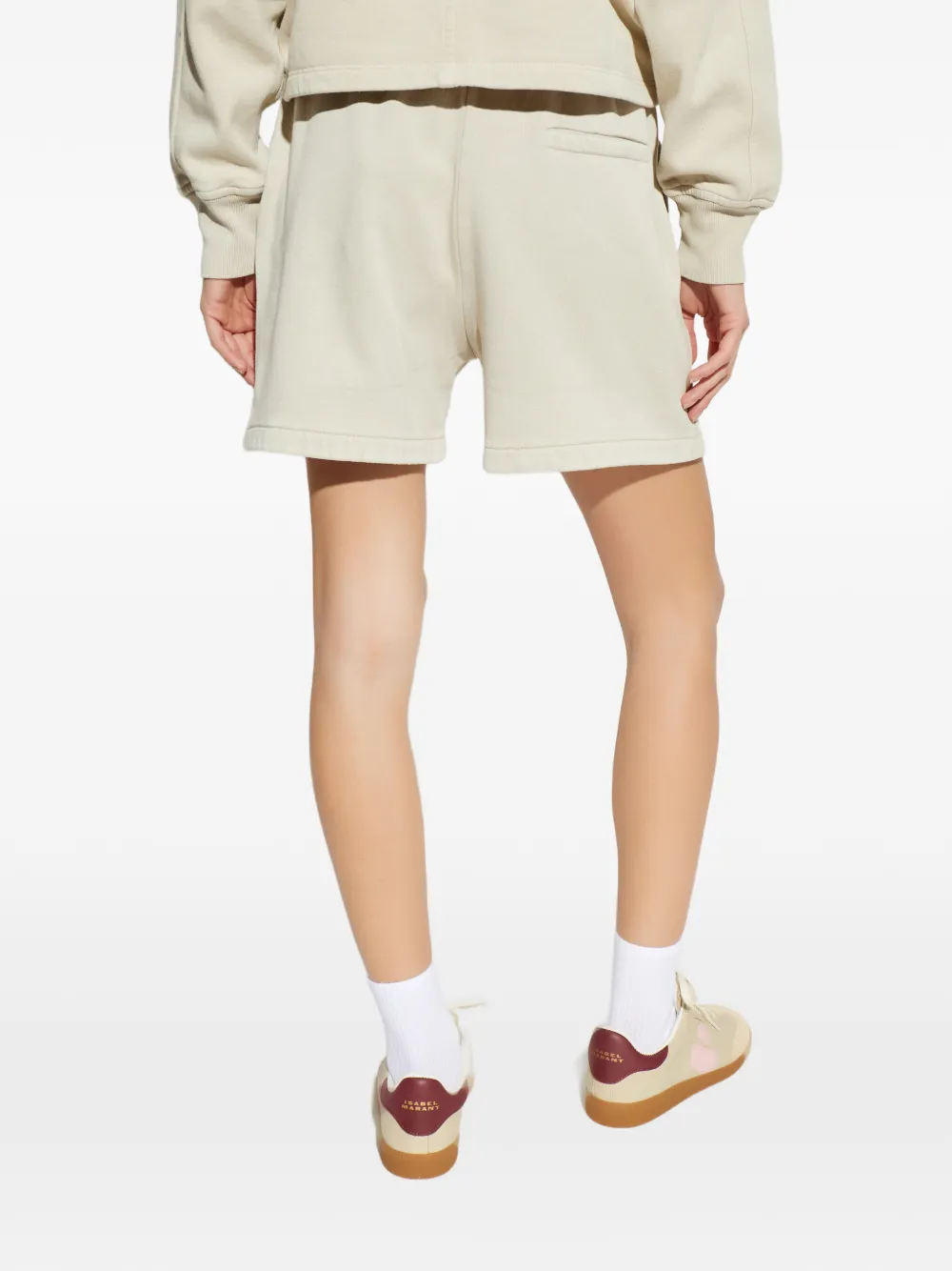 MARANT ÉTOILE Miranae trainingsshorts met geborduurd logo Beige