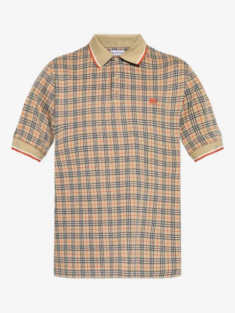 Burberry check-pattern logo-detail polo shirt