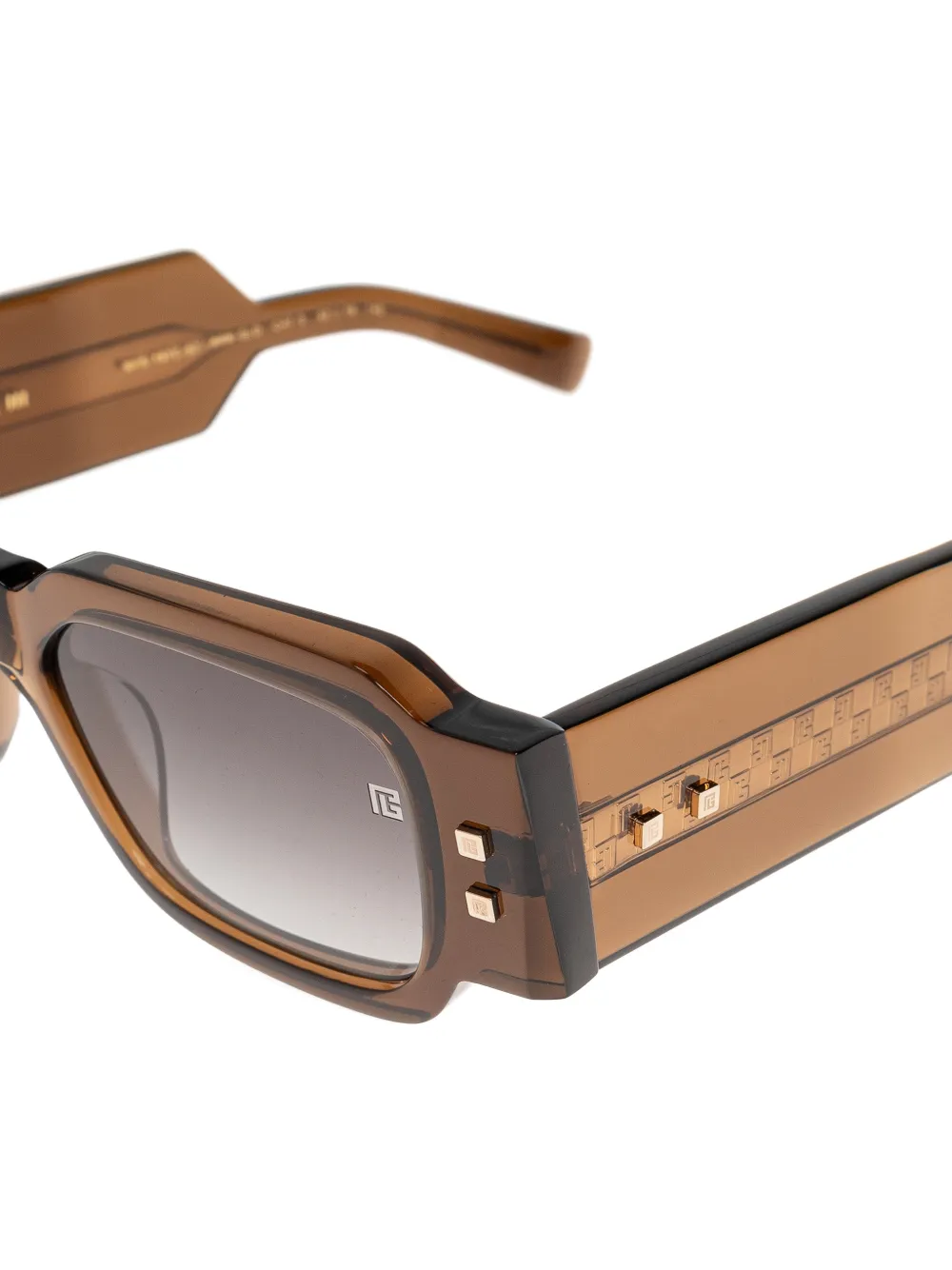 Balmain Eyewear square embellishment sunglasses - Bruin