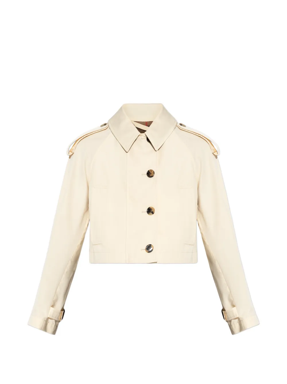 Burberry button-fastening crop jacket - Toni neutri