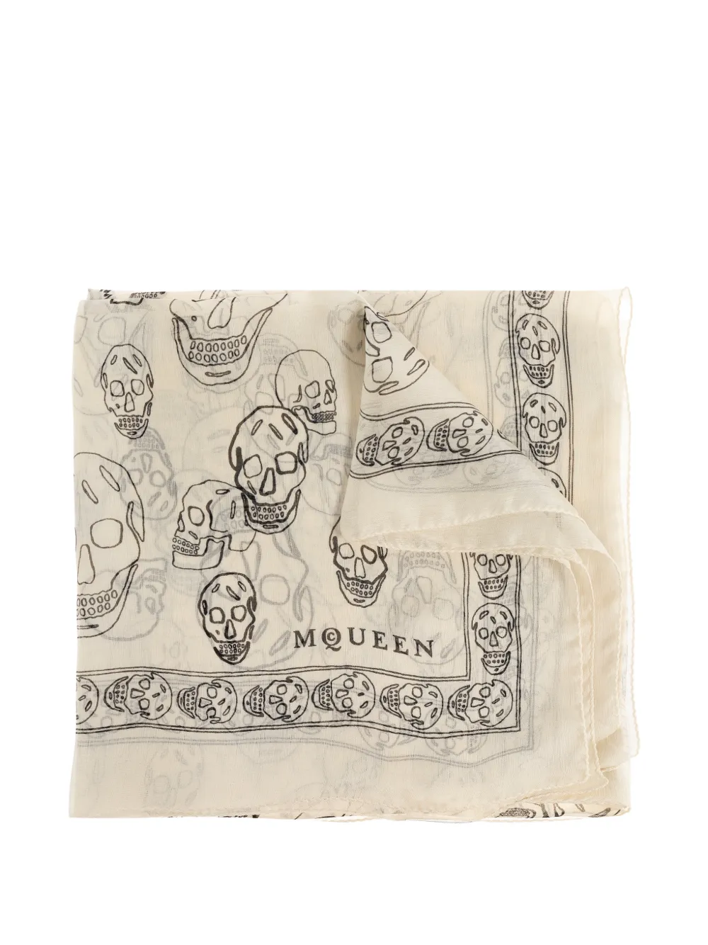 Alexander McQueen skull-print scarf - Toni neutri
