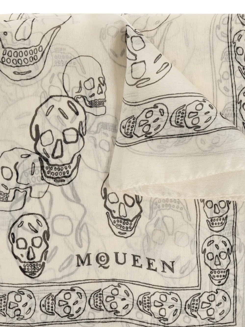 Alexander McQueen skull-print scarf - Beige