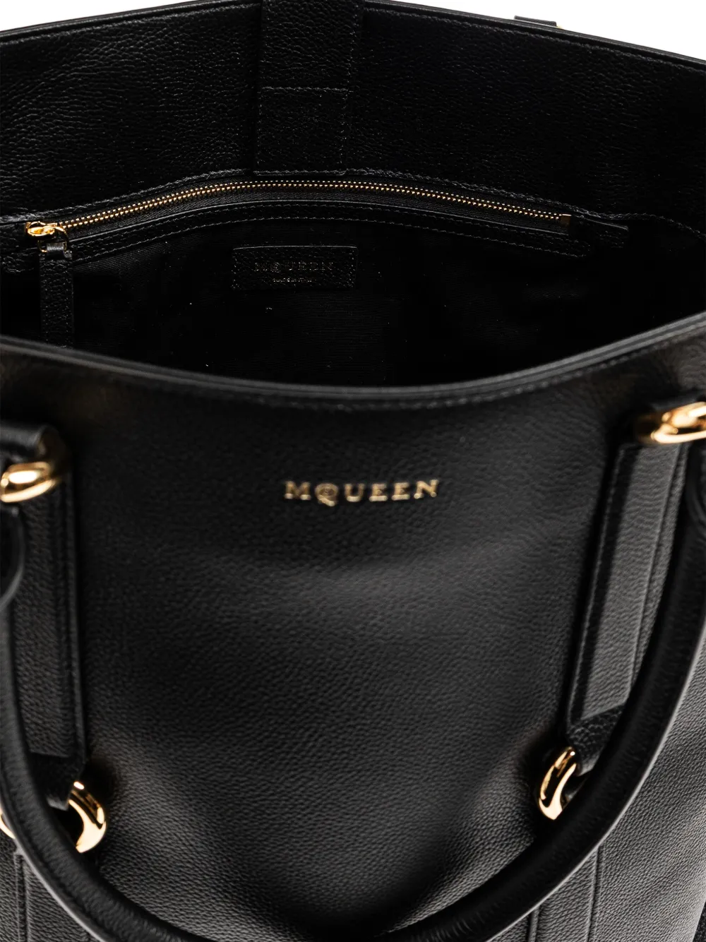 leather ring-detail tote bag
