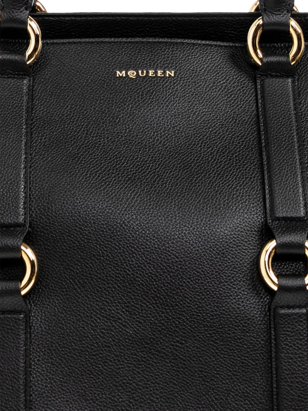leather ring-detail tote bag