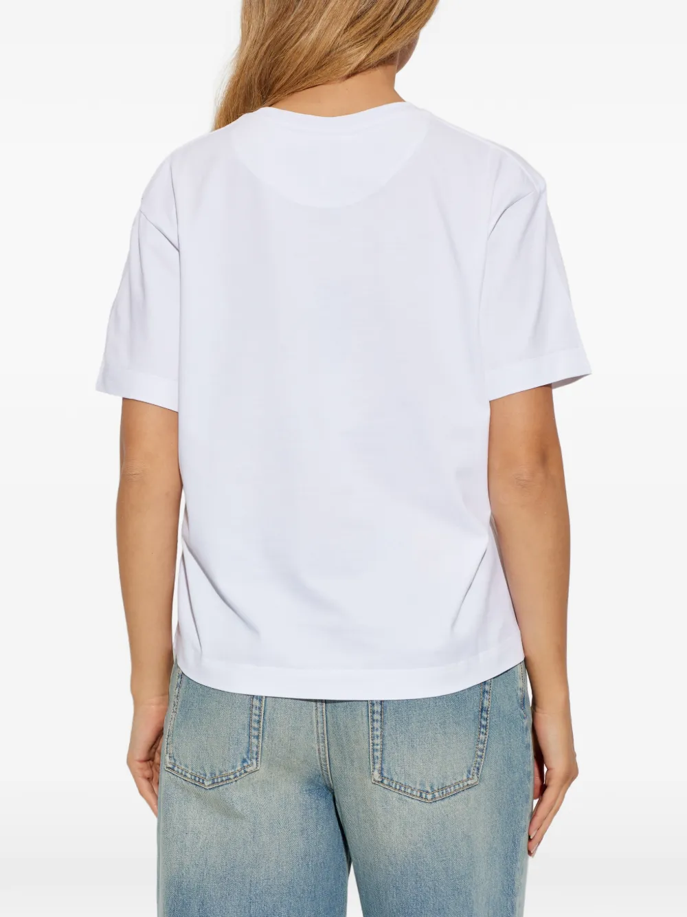 Alexander McQueen T-shirt met doodskop van kant Wit