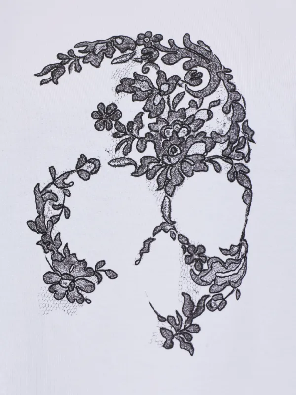 Alexander McQueen lace-skull T-shirt | White | FARFETCH