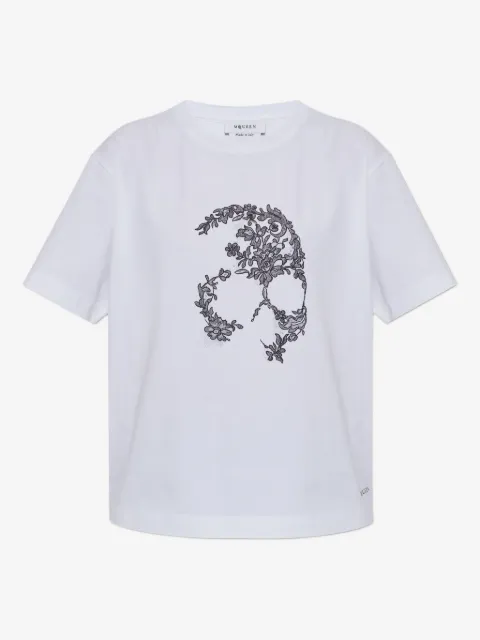 Alexander McQueen lace-skull T-shirt