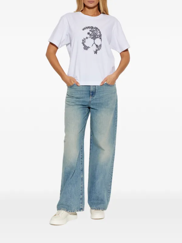 Alexander McQueen レーススカル Tシャツ | ホワイト | FARFETCH JP