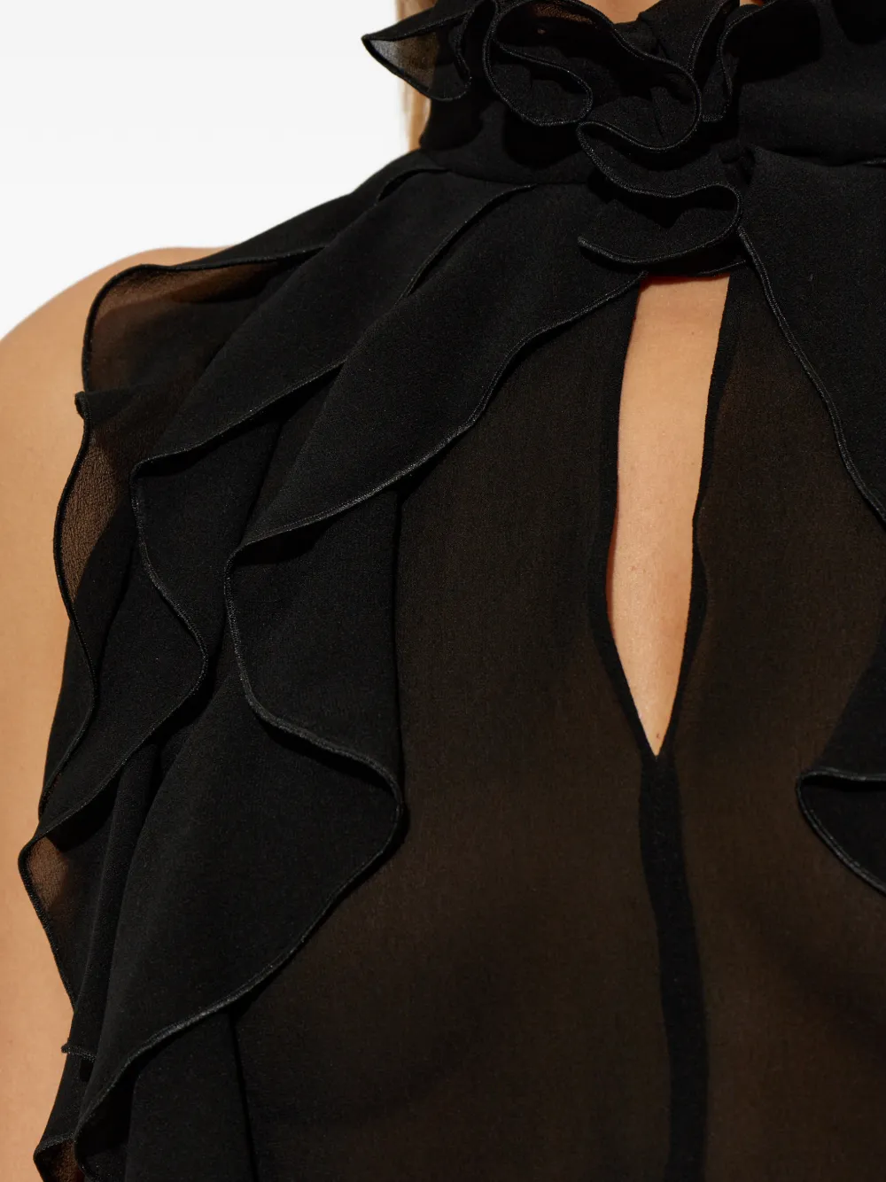Alexander McQueen Top met ruches Zwart