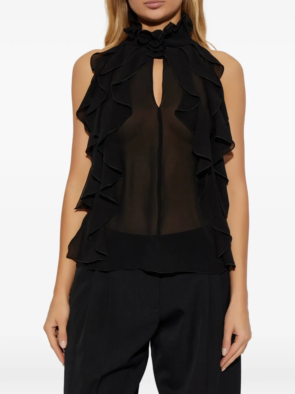  Alexander Mcqueen Ruffled Top - Black 