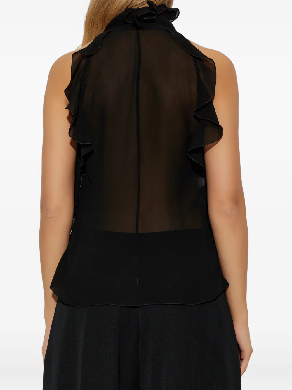 Alexander McQueen Top met ruches Zwart