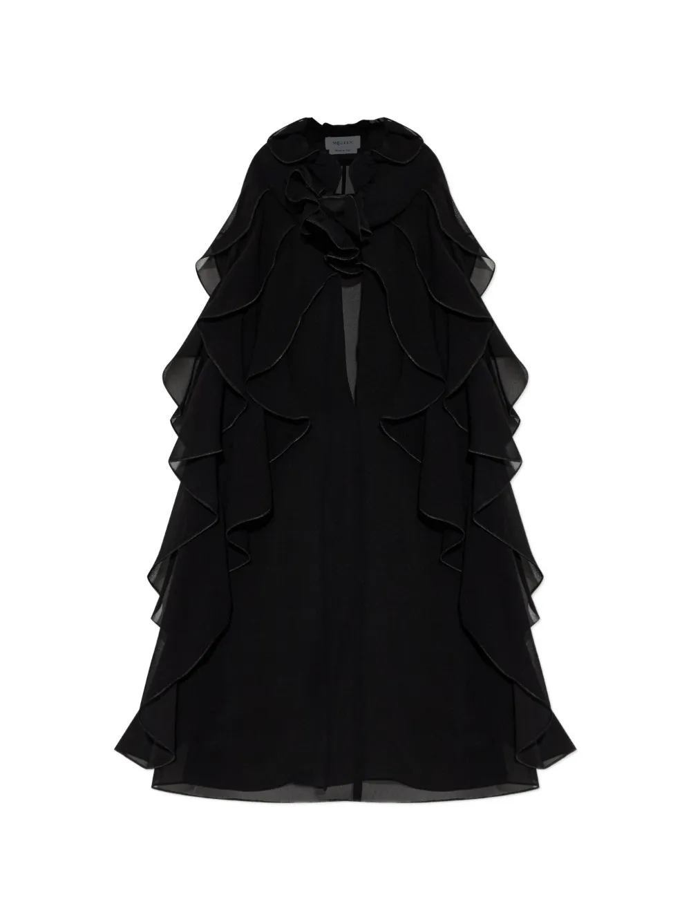 Alexander McQueen ruffled keyhole top - Black