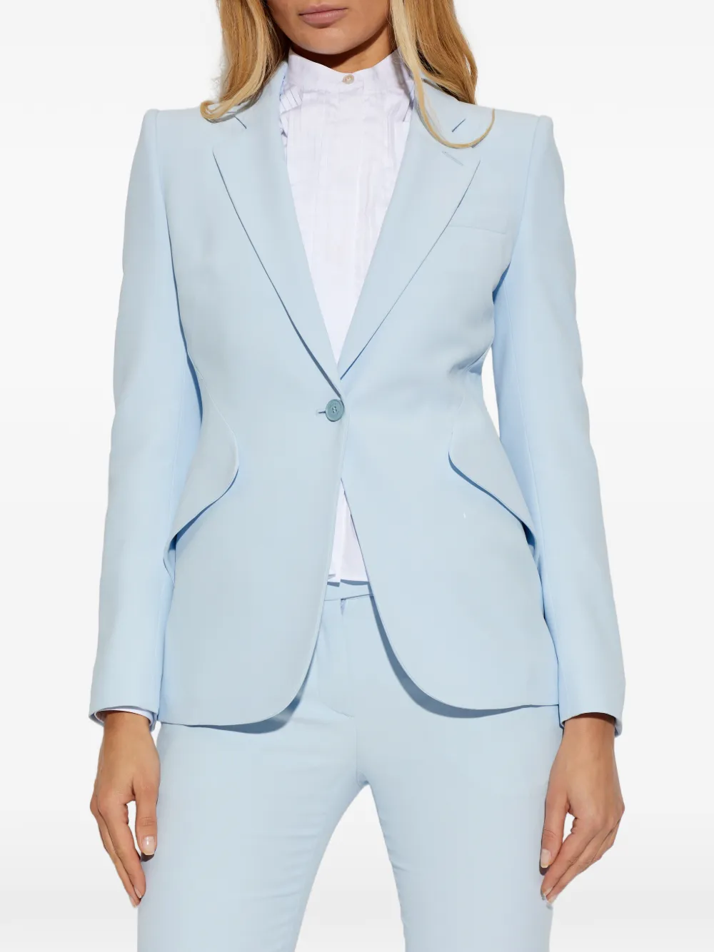  Alexander Mcqueen Button Fitted Jacket - Blue 