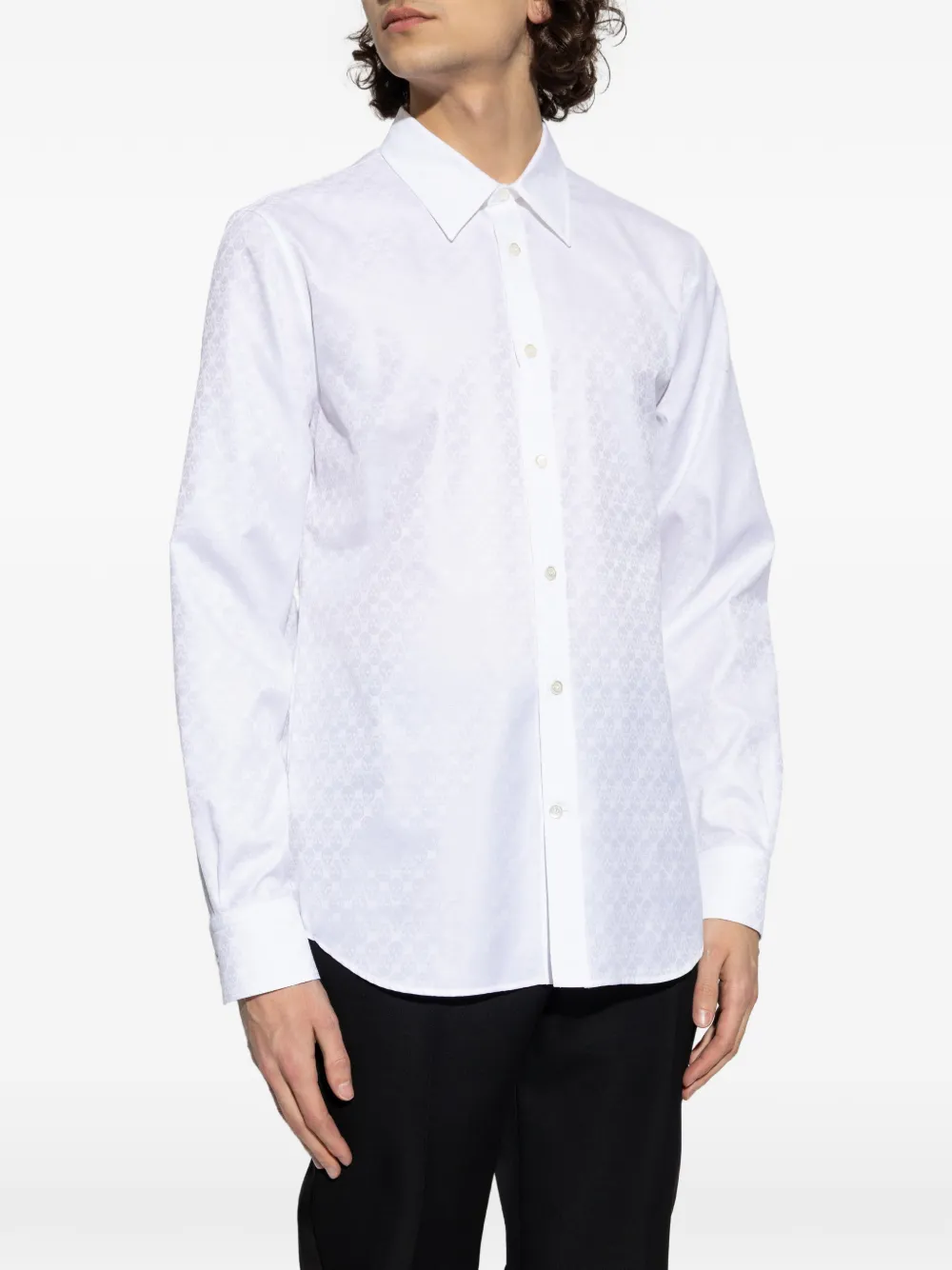 Alexander McQueen Overhemd met doodskopprint Wit