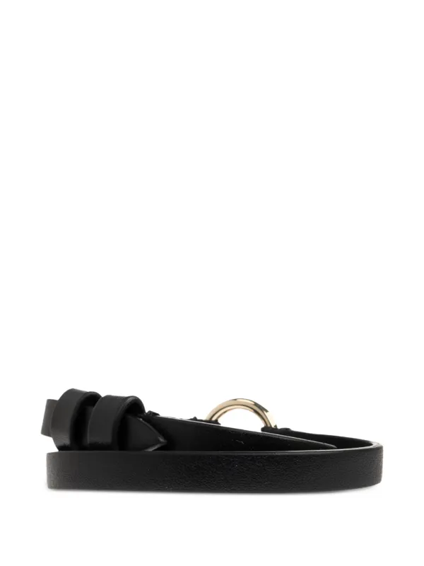 Alexander McQueen スカルチャーム レザーブレスレット | ブラック