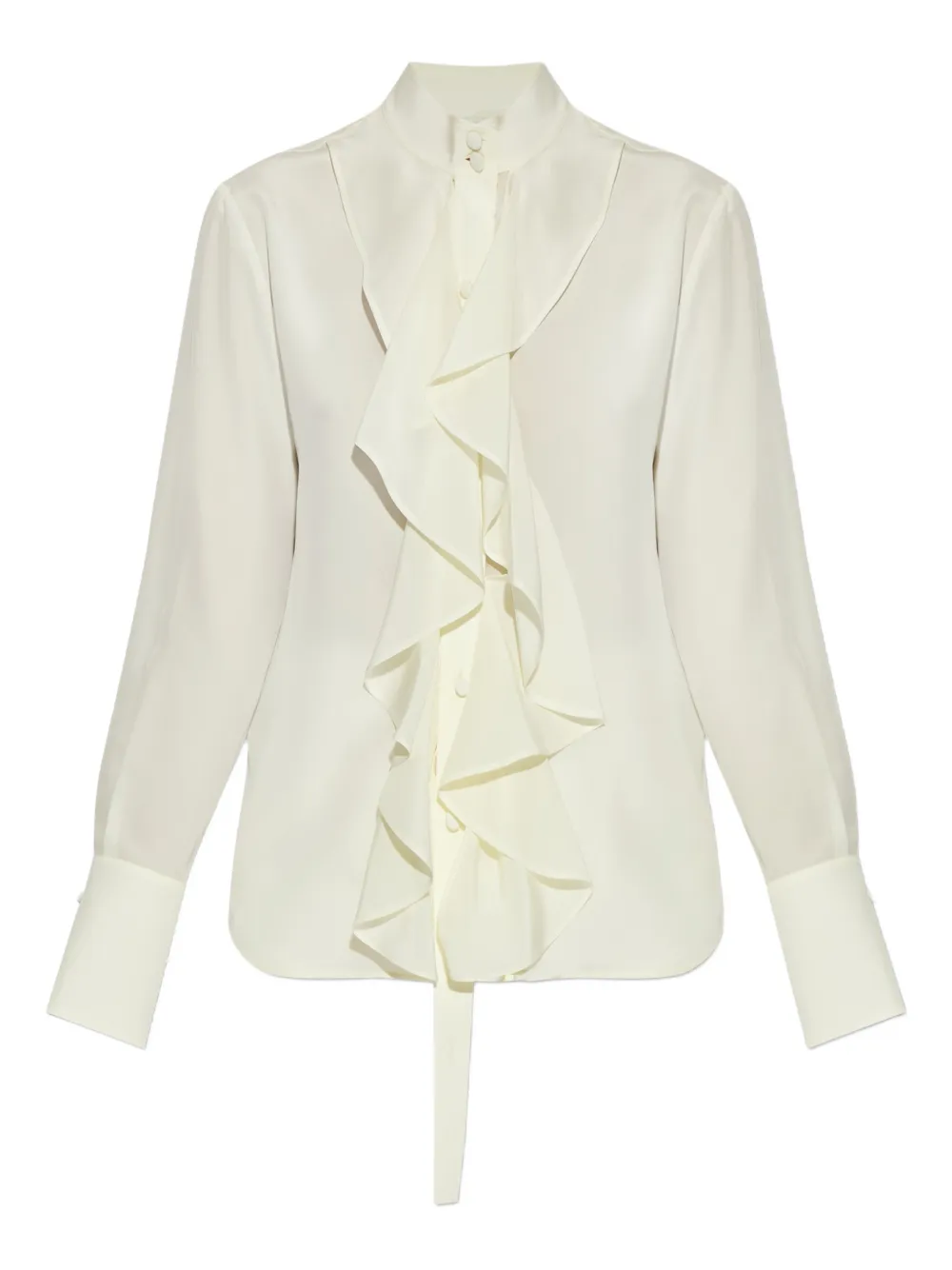 Alexander McQueen ruffled silk top - Toni neutri