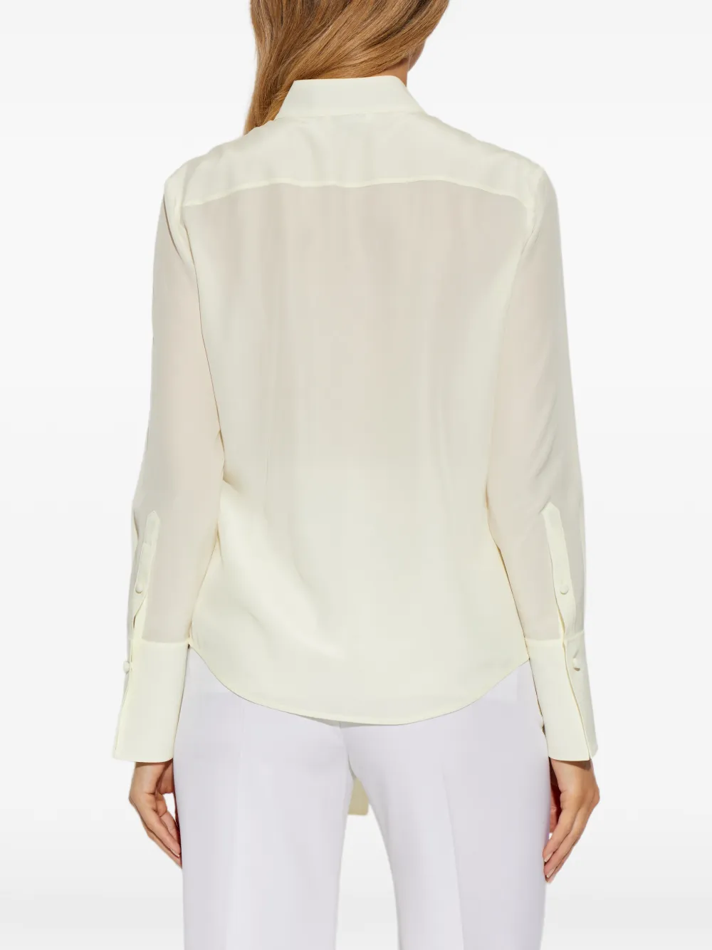 ruffled silk top