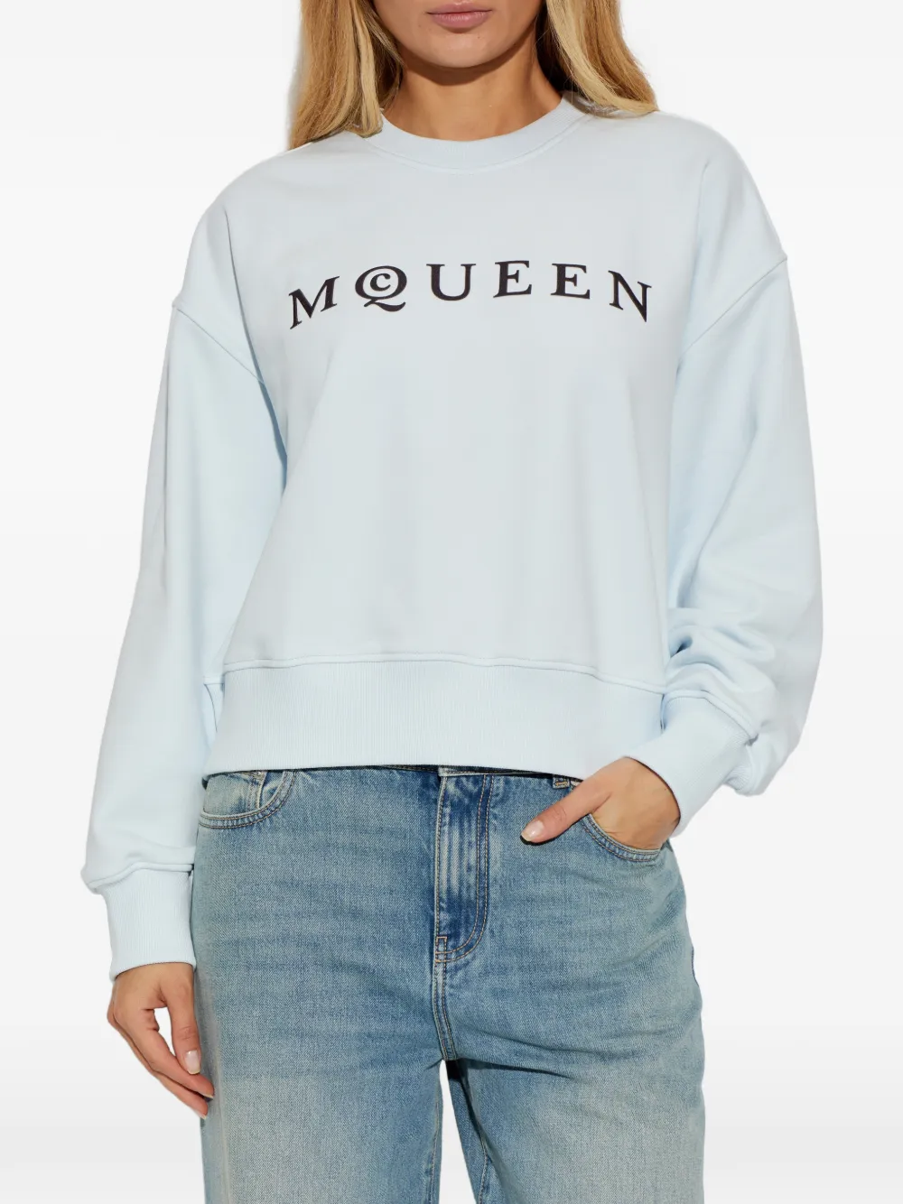  Alexander Mcqueen Sudadera Con Logo Estampado - Azul 