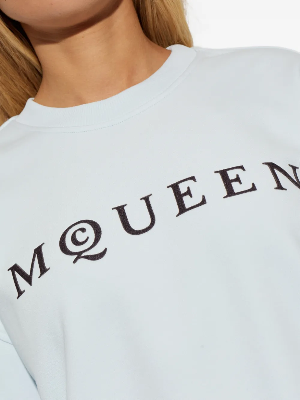 Alexander McQueen Sweater met logoprint Blauw