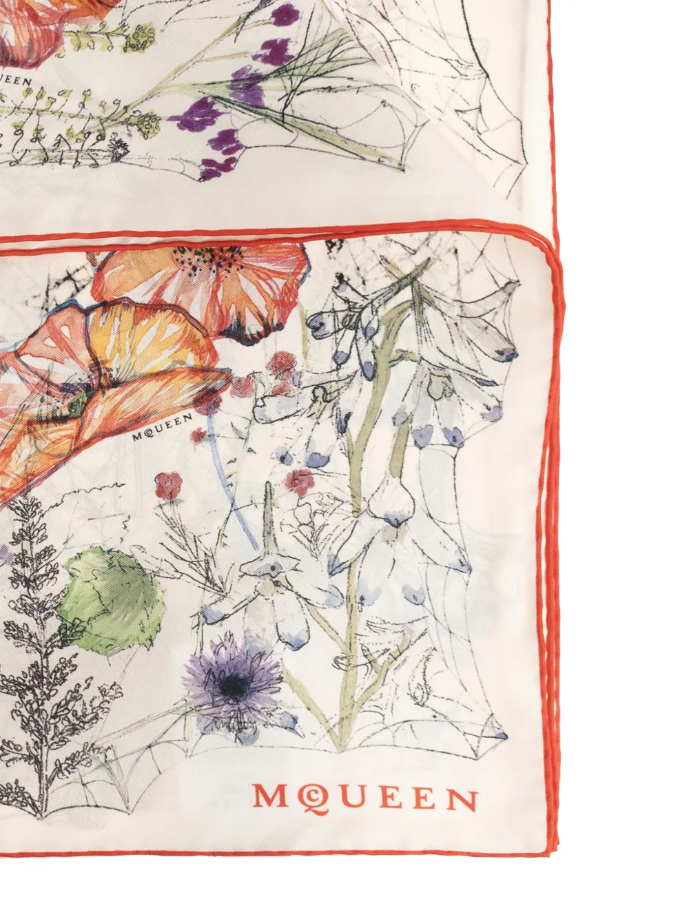 Alexander McQueen floral-print scarf - Beige