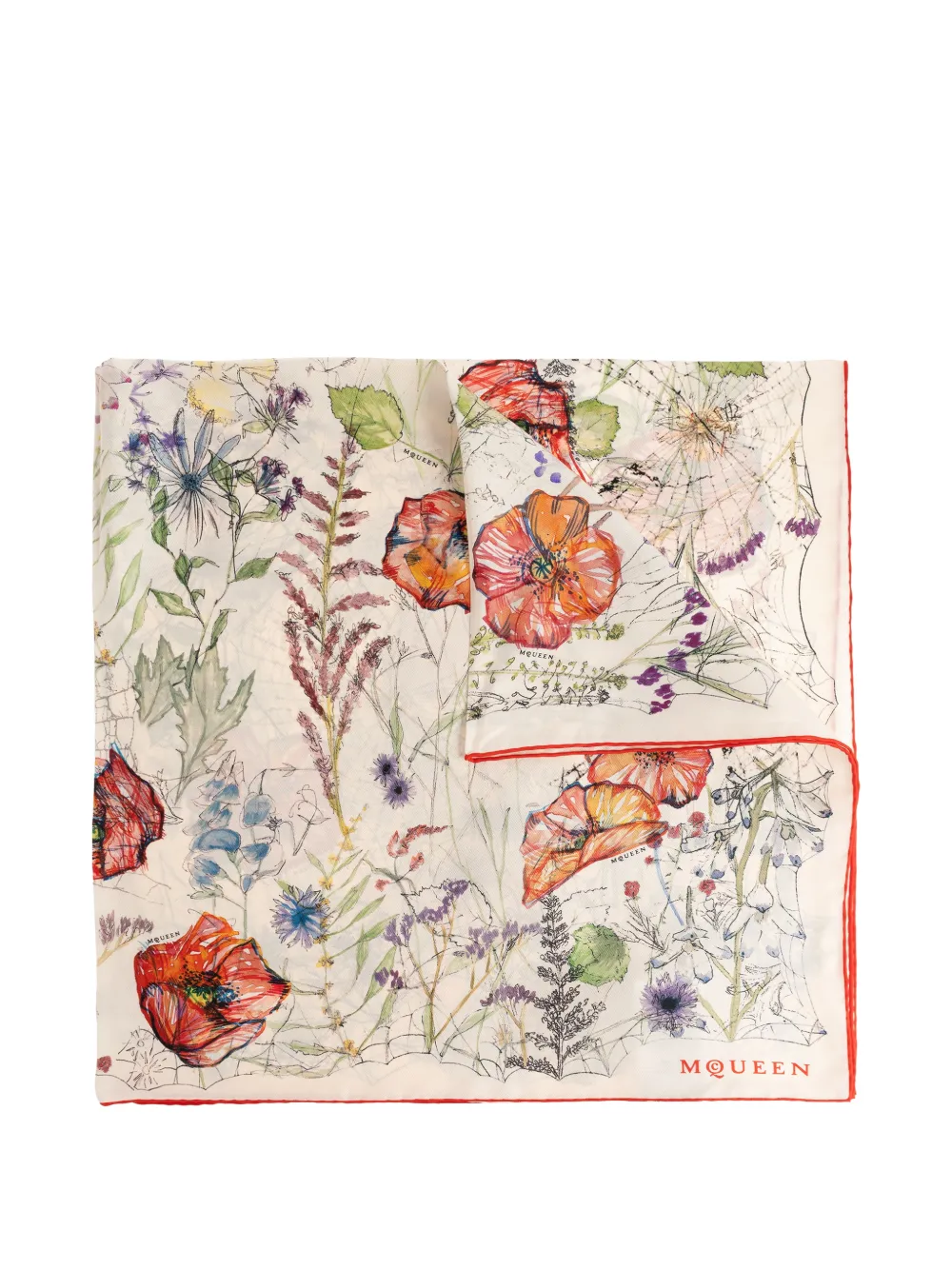 Alexander McQueen floral-print scarf - Toni neutri