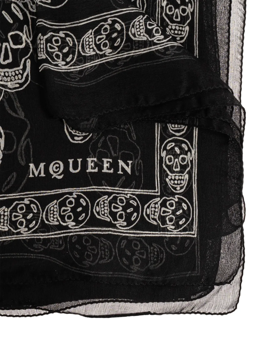 Alexander McQueen skull-print scarf - Zwart