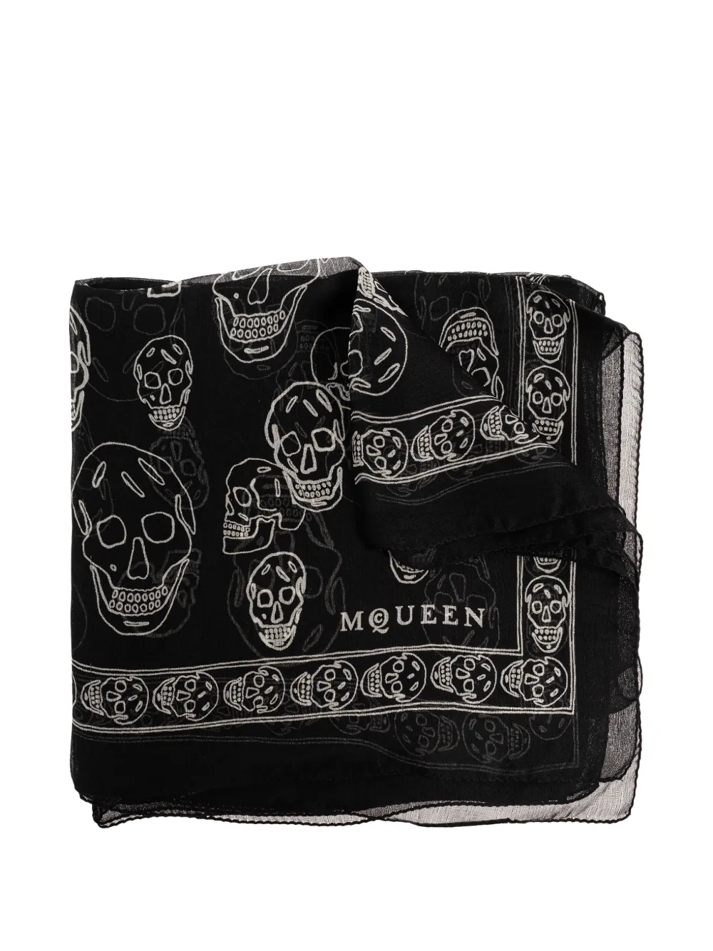 Alexander McQueen skull-print scarf - Nero