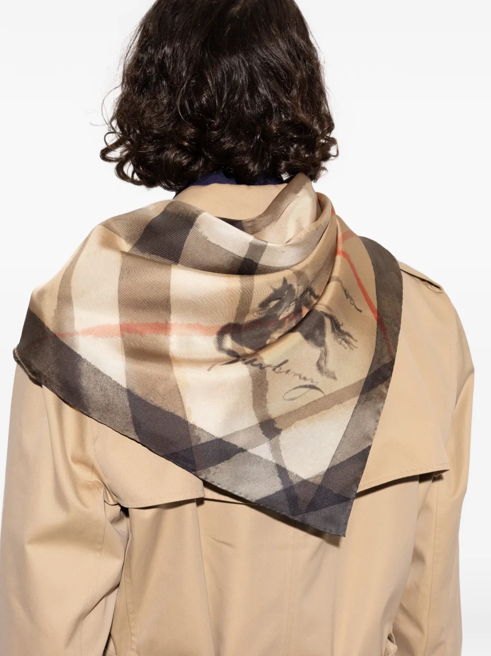 Burberry Geruite zijden sjaal Beige