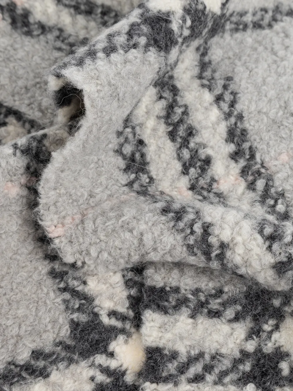 Burberry Geruite bouclé sjaal van alpacawolblend Grijs
