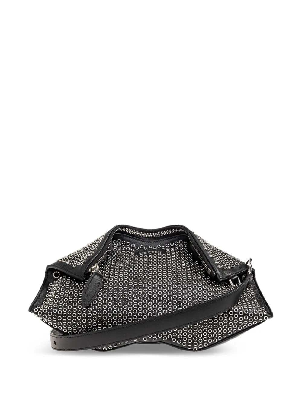 Alexander McQueen Manta studded zip clutch bag - Nero