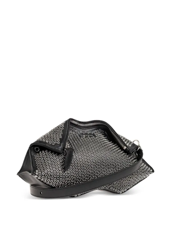 Alexander McQueen Manta Studded Zip Clutch Bag | Black | FARFETCH