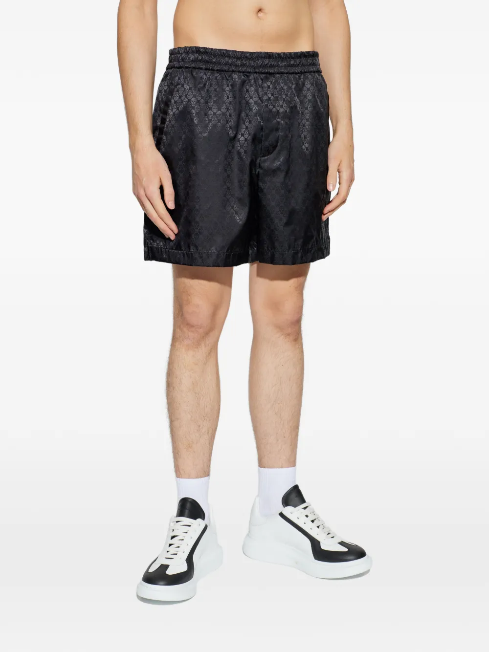 Alexander McQueen Shorts met doodskoppatroon Zwart