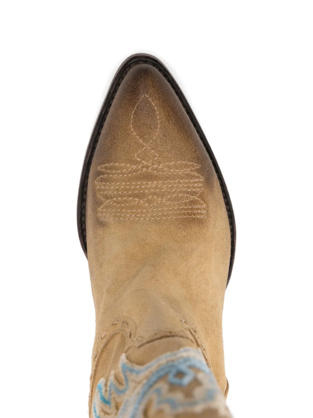 Damy Leonplus embroidery cowboy boots Beige